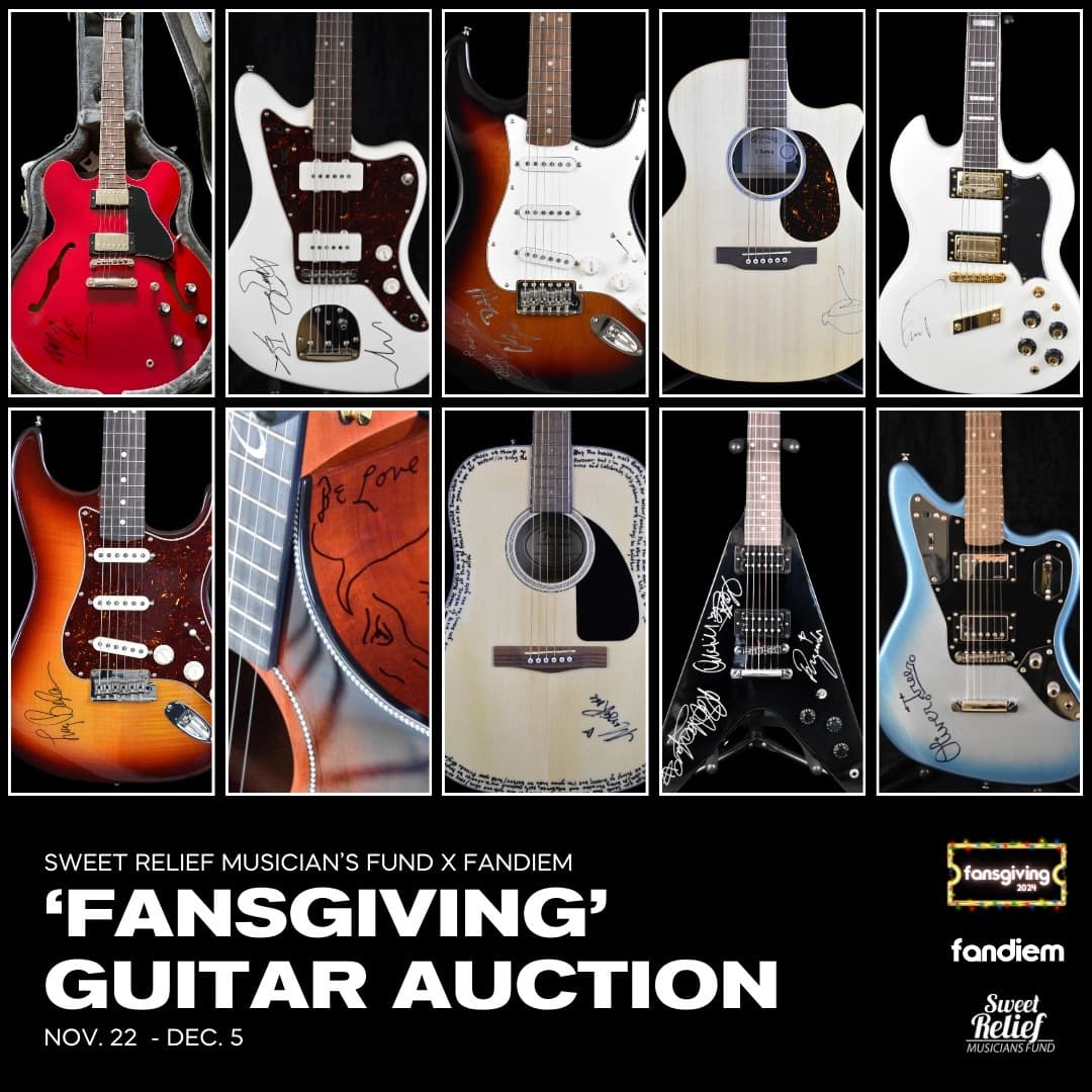 sale-'fansgiving' Sweet Relief Musicians Fund Artist Signed Guitar